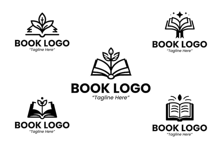Vector book logo silhoutte collection