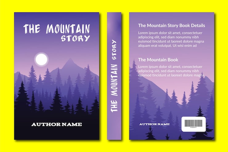 Vector a book titled the mountain book the mountain book is titled the mountain