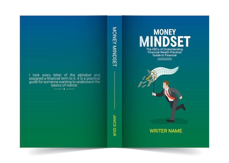 Vector booklet cover template with book cover