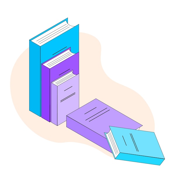 Vector books of different colors. flat vector illustration. a simple illustration. isometric.