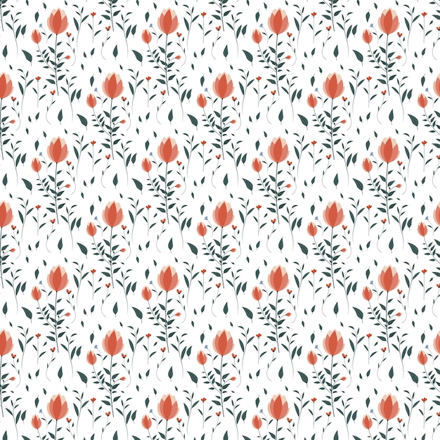 Vector botany floral ornament on white background