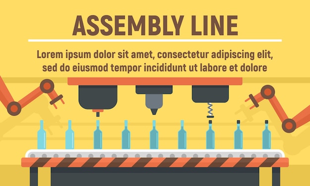 Vector bottle assembly template in flat style