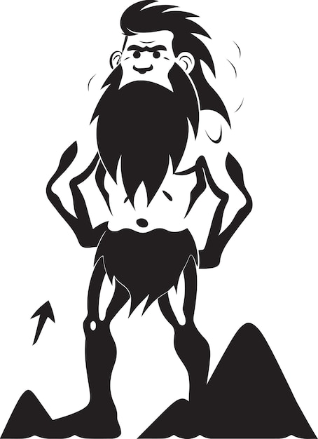 Vector boulder buddy friendly caveman logo neolithic noah brave caveman vector icon