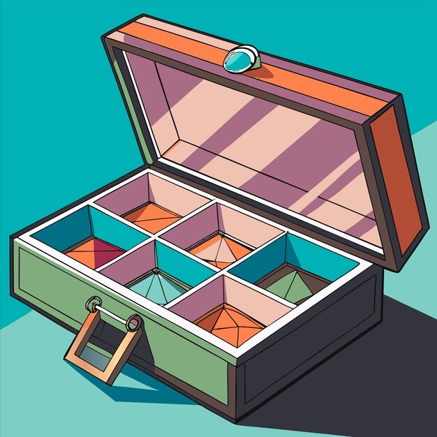 Vector a box with a box that says  the top