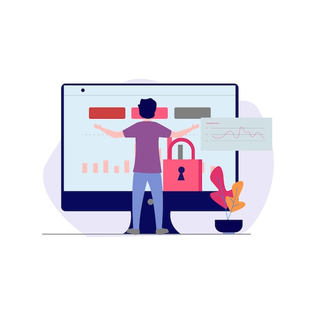 Vector the boy is standing