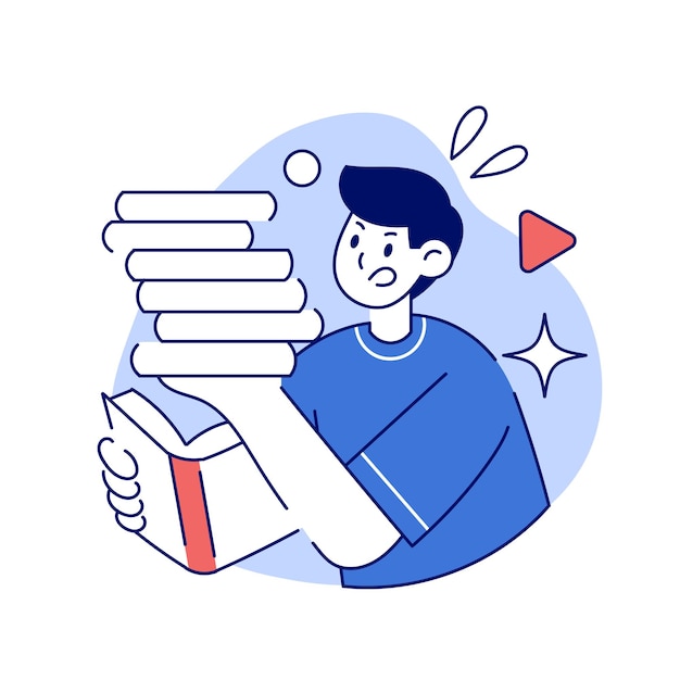 Vector boy with book activity study vector illustration