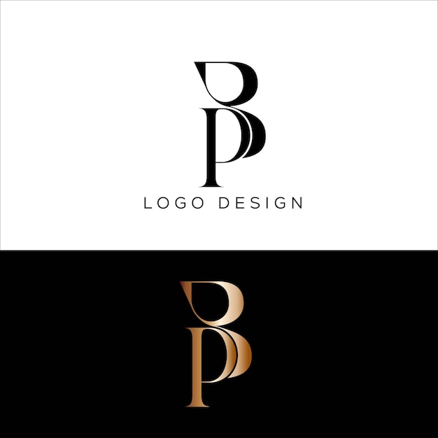 Vector bp initial letter logo design
