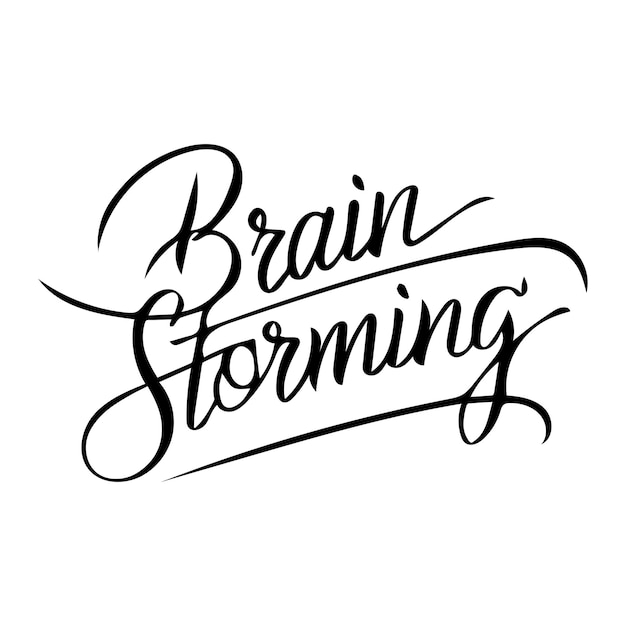 Vector brain storming text idea black and white design