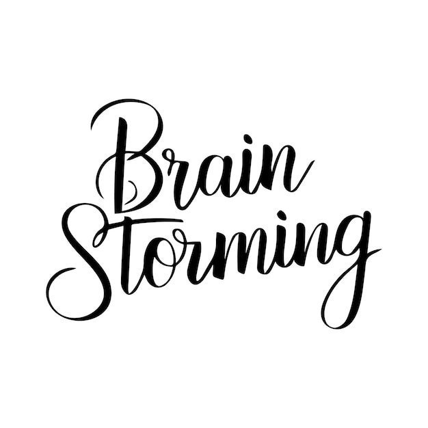 Vector brain storming text idea black and white design
