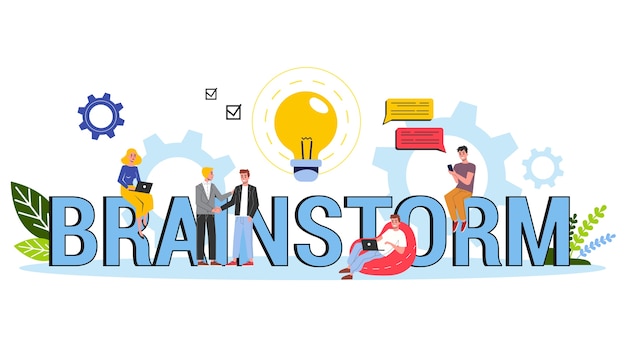 Vector brainstorm and creative mind concept. generate new idea