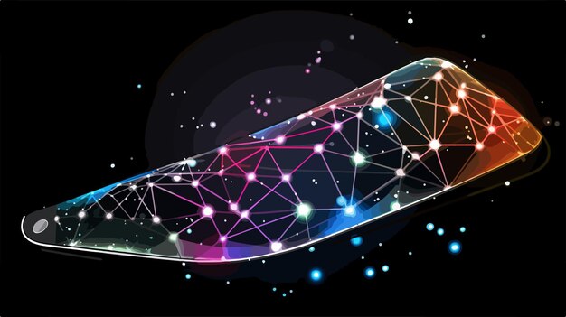 Vector bright mesh phone receiver marker with glare effect