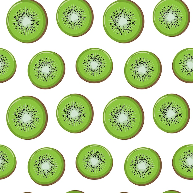 Vector bright seamless pattern with kiwi