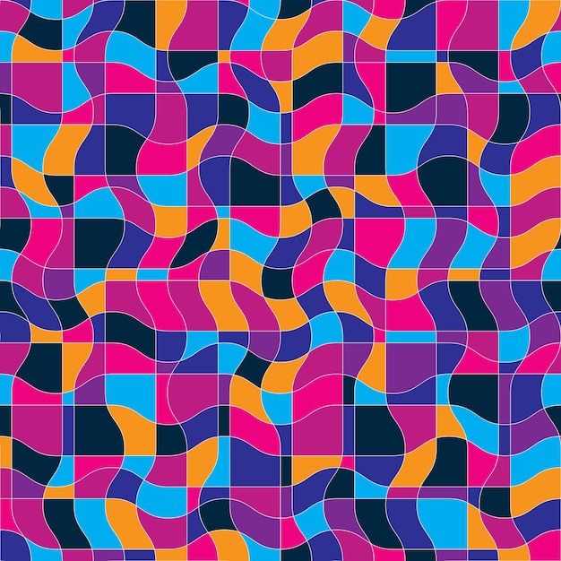 Vector bright vector endless pattern created with thin undulate stripes, seamless netting composition. continuous interlace texture can be used as website background and as wrapping paper.