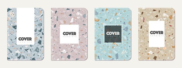 Vector brochure cover design terrazzo abstract
