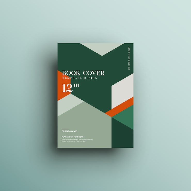 Vector brochure template with geometric shapes