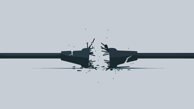 Vector broken cable wire cut icon transparent vector isolated