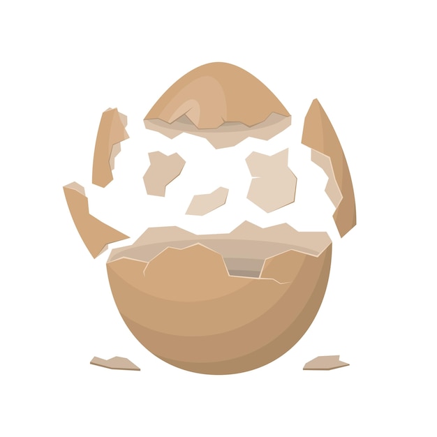 Vector broken egg isolated on a white background farm chicken eggshell cracking cracked eggs with eggshell pieces easter elements design vector illustration