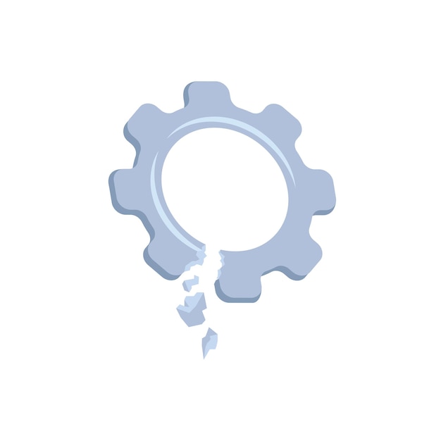 Vector broken gear vector element design template web