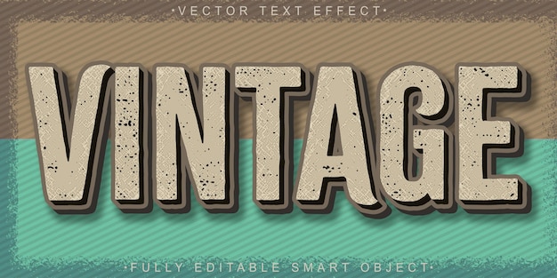 Vector brown worn vintage retro vector fully editable smart object text effect