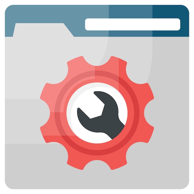 Vector browser configuration concept system settings vector design software and web development symbol