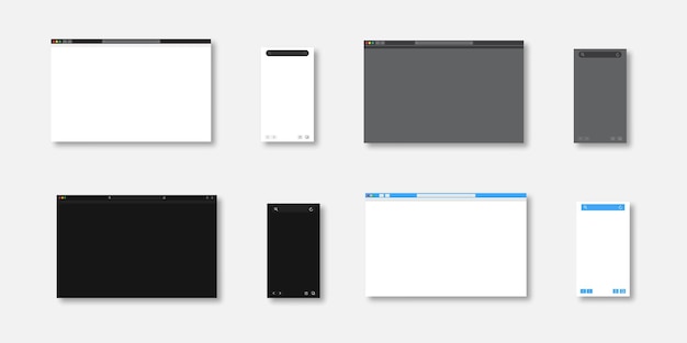 Vector browser window browser bar interface vector illustration empty web page design element