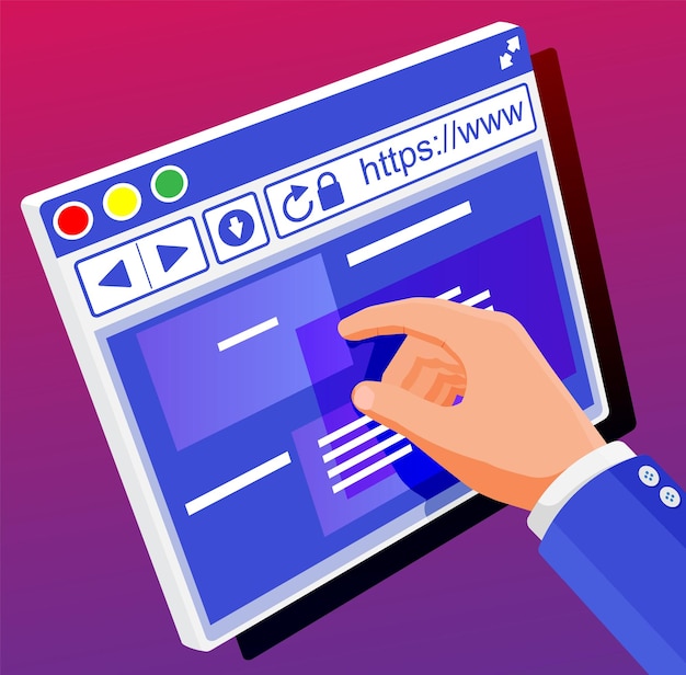 Vector browser window operating system user interface