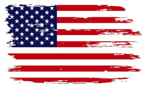 Vector brush stroke american flag