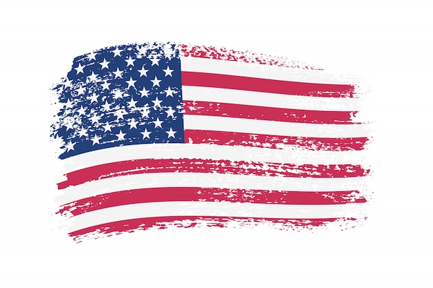 Vector brush stroke usa flag