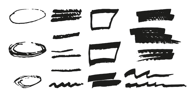 Vector brushes and elements for notes highlighting text