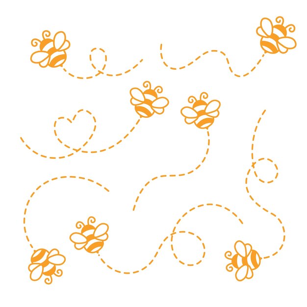 Vector bubblebee with line collection