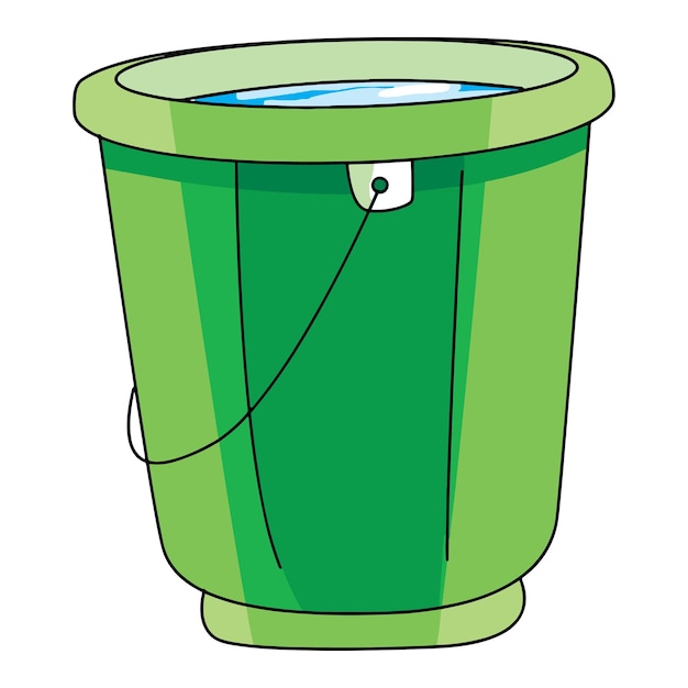 Vector bucket green isolated on a white background