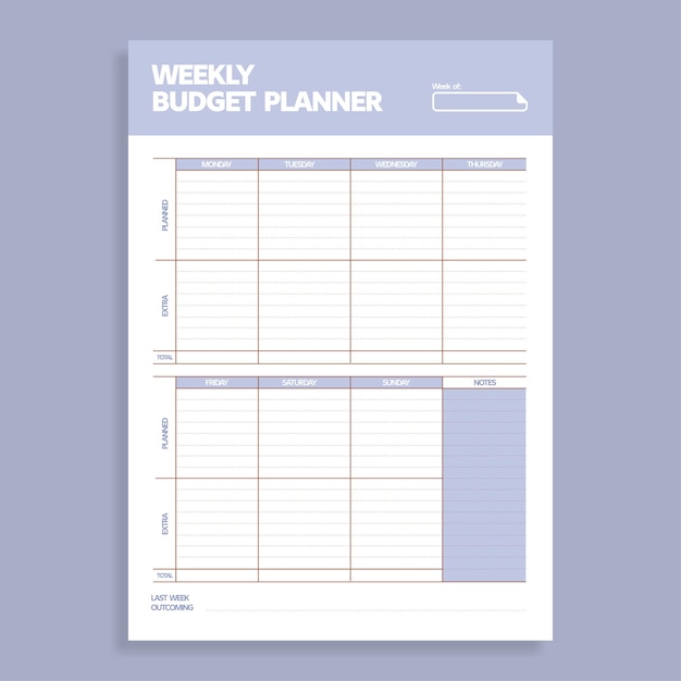 Vector budget planner template vector