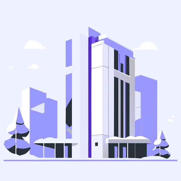 Vector building snow vector illustration