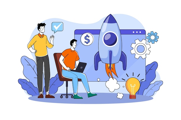 Vector business activities illustration concept flat illustration isolated on white background