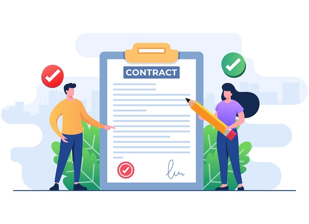 Vector business agreement startup contract agreement