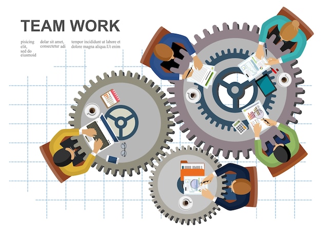 Vector business concept for teamwork. 