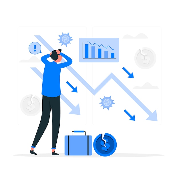 Vector business crisis concept illustration