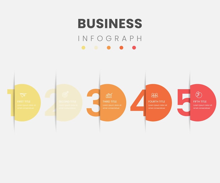Business data visualization process chart abstract graph elements diagram with steps