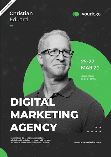 Vector business event flyer template