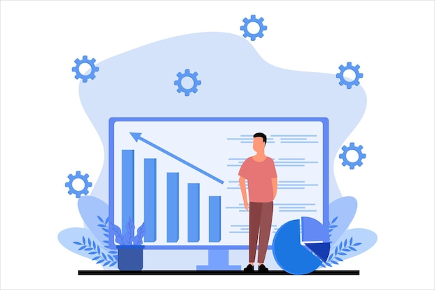 Vector business management flat design illustration