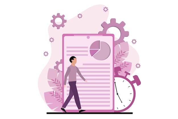 Vector business management flat design illustration