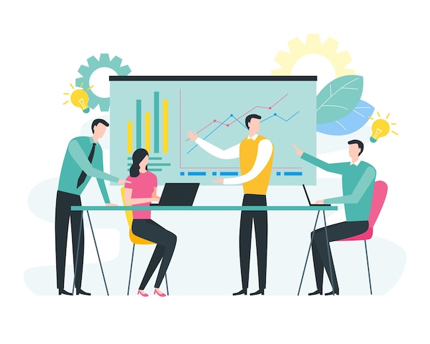 Vector business meeting and brainstorming concept