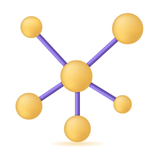 Vector business network icon. 3d rendering