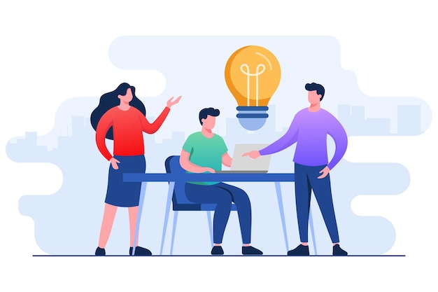 Vector business people brainstorming