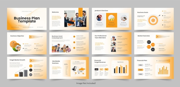 Vector business plan template presentation slides