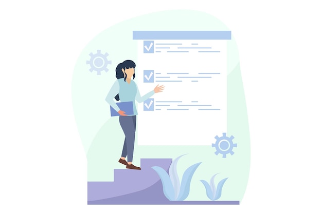 Vector business presentation flat design illustration