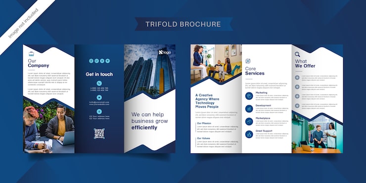 Vector business trifold brochure template