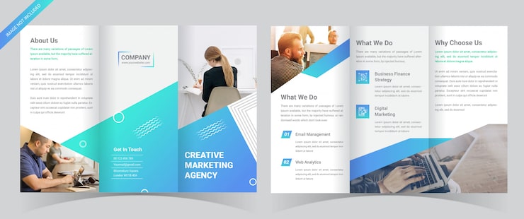 Vector business trifold brochure template