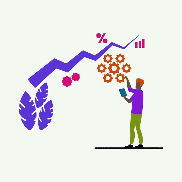 Vector businessgrowth commerce analytics profit analysis business analyst vector isolated concept