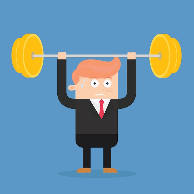 Vector businessman character work hard concept vector design